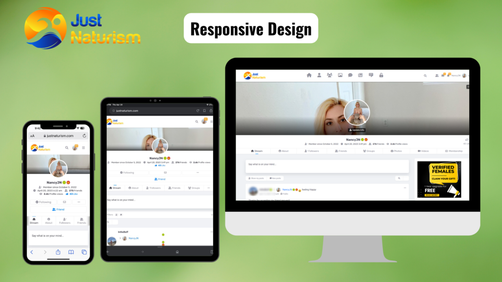 Just Naturism Responsive Design